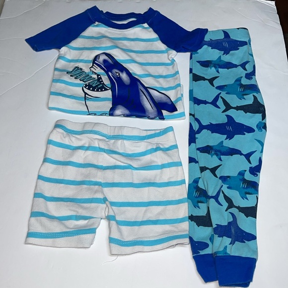 Boys 2T Members Mark 3 piece pajama set. Top, pants and shorts Shark print - Picture 4 of 6